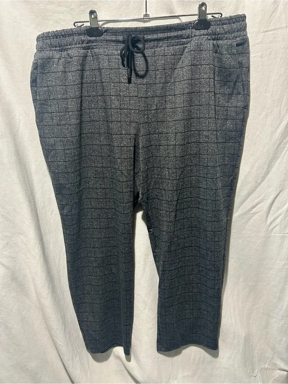 A New Day Gray Grid Check Plaid Crop Business Casual Pants Size XXL Womens